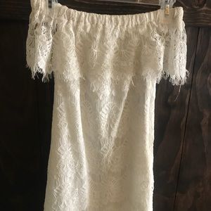White lace mini dress